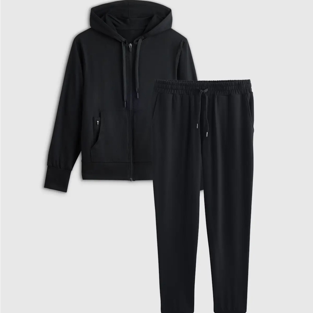 Quince Ultimate Recovery Flow Knit Set - Joggers And Zip Up Hoodie